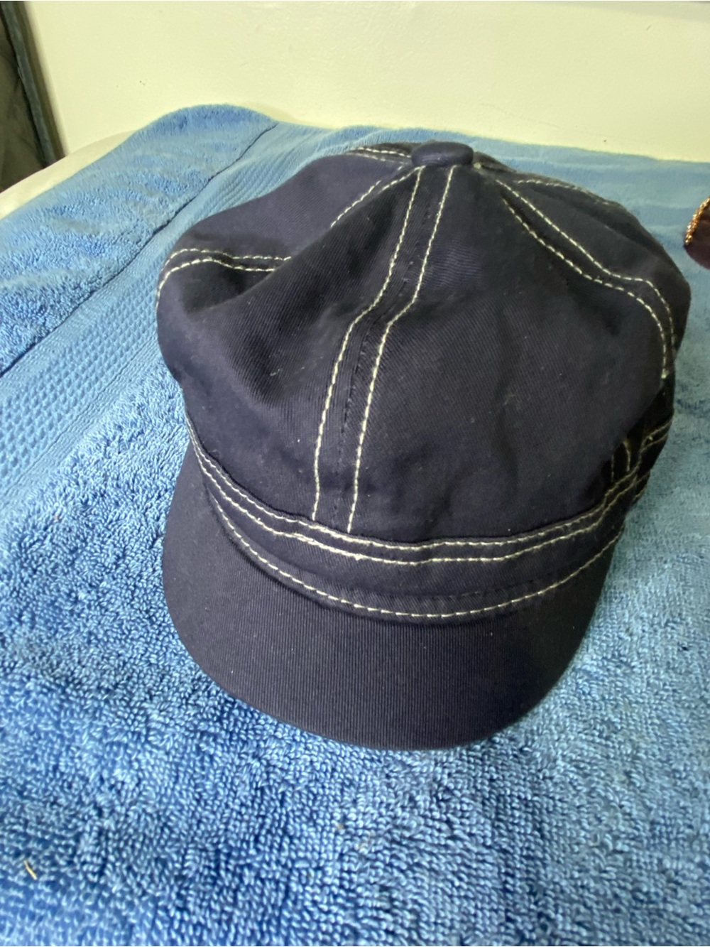 Vintage 90s Esprit Denim Mechanic Cap - Contrast Stitch Workwear Hat
